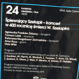 Chor NFM Wroclaw perform a concert of pieces from David's 'Shakespeare Anthology - April 2016