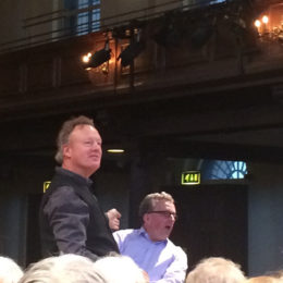 with Howard Goodall during a 'Come & Sing for Syria' - St John's Smith Square, London - January 2017