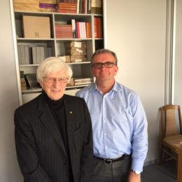 with composer Vytautus Barkauskas, Vilnius, April 2017